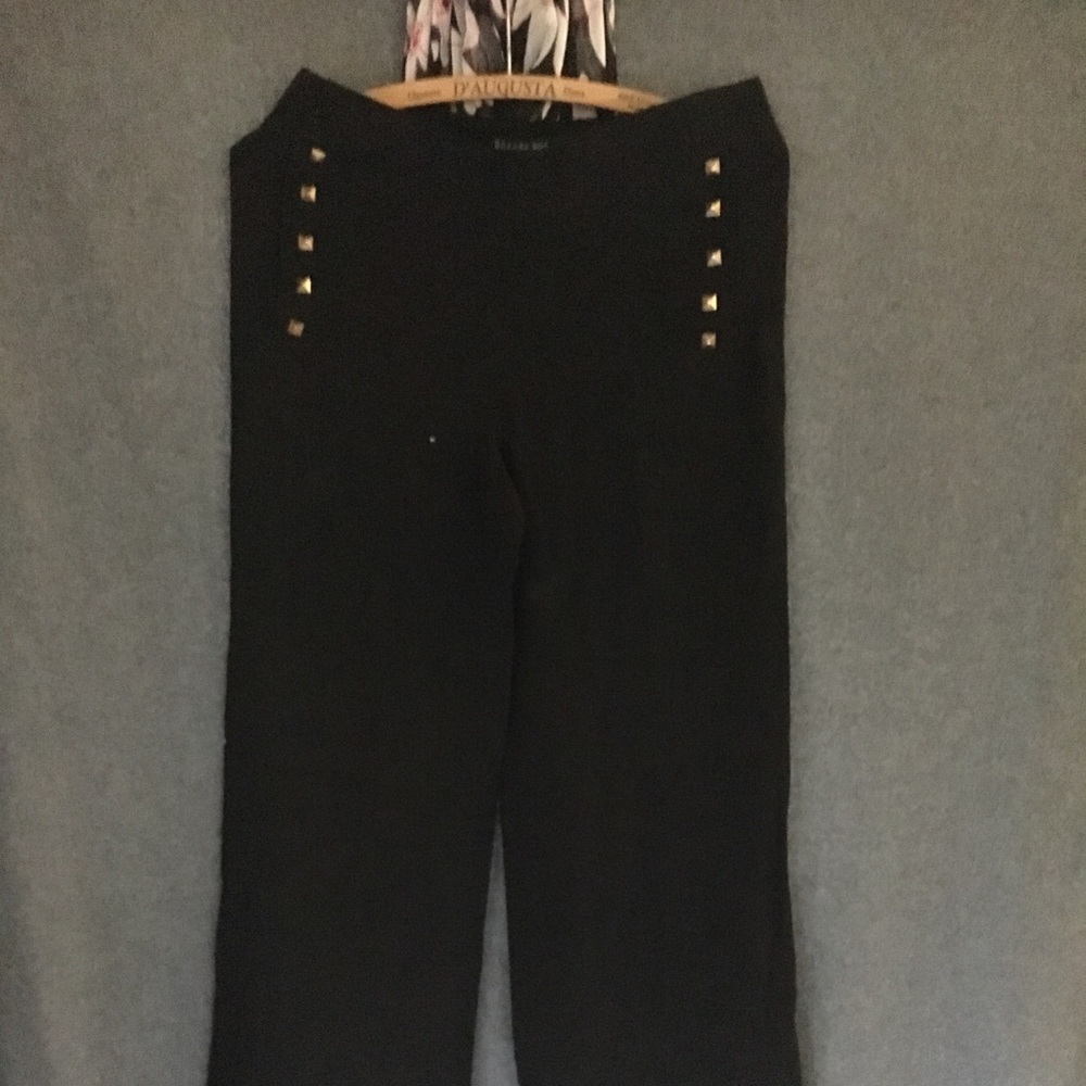 Zara Women Full Leg Trouser w/ Gold Studs XS